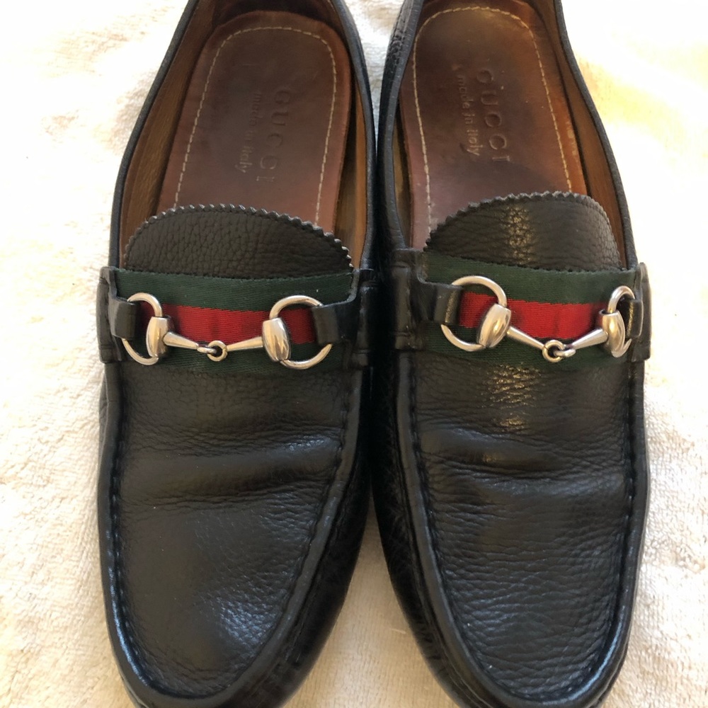 Gucci Men's driver with Web loafers - Picture 6 of 15